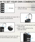 Instructions to set code for 10 Pack 4 Digit Combination Locks For Luggage Travel Gym Toolbox Locker And Suitcases Waterproof Padlocks