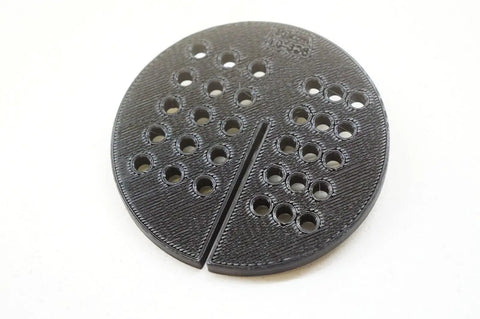 Bandsaw Table Insert Throat Plate For RIKON 10-326 with perforated dust holes and 2.75 inch blade gap on white background