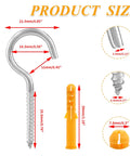 Built Like A Tank M4 X 50Mm Stainless Steel Screw Hooks measurement diagram with detailed dimensions and an orange wall plug.