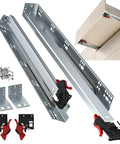 Top Shelf 12 Inch Undermount Drawer Slides With Smooth As Butter Soft Close Action, heavy-duty steel slide hardware for kitchen cabinets.