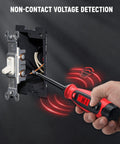 2-In-1 Voltage Tester Screwdriver With Non Contact Detector Pen, 3-500V AC Range, LCD Display, Live Wire Finder, Magnetic Slotted Tip, Continuity Test For Outlets And Circuits, Great For DIY Electricians testing outlet wiring in wall box
