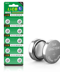 10 Pack SR621SW 364 Watch Battery Silver Oxide Button Cell 1.55V, displayed in sealed packaging alongside two batteries.