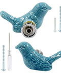 Upgrade Your Cabinetry With These Dope Blue Ceramic Bird Knobs And Pulls Comes With Mounting Hardware For A Quick DIY Home Refresh You Definitely Gonna Want To Add This Slick Vibe To Your Space - 2 blue ceramic bird knobs with screws included.