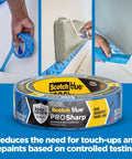 PROSharp Painter's Tape 1 in x 60 yd, blue roll, Edge-Lock+ technology, reducing touch-ups and repaints, shown in use