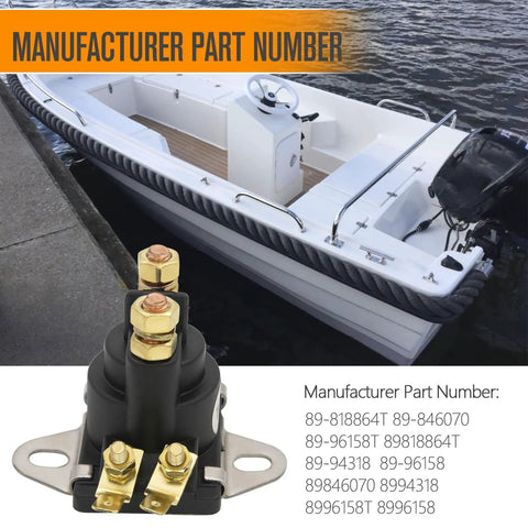 Drop In 12V Trim Solenoid Starter Replacement Kit For Outboard Motors Built Tough And Ready To Swap In 89-818864T 89-96158 8996158 8996158T 89-846070 89-94318 89818864T 89846070 8994318 2 Pack