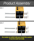 4 Pack Trailer Tailgate Lift Assist Rollers Kit For Two Sided Trailers Replacement Rollers With Pins Washers And Rings Fits GMNR 925 Lift System Easy Install Durable Steel Construction For Smooth Operation, front view with assembly styles.