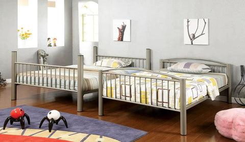 Full Over Full Metal Bunk Bed With Movable Ladder And Top Bed Rails Converts Into Two Separate Beds Beefy Heavy Duty Steel Frame