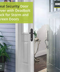 Storm Door Lever Handle With Lock And Key Surface Mount Fits Doors 1 To 1 And A Half Inches Thick Matte Black 4 Post Design