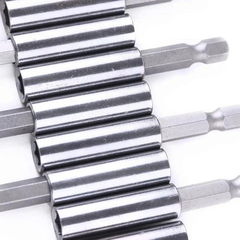 Magnetic Extension Socket Drill Bit Holder 1 Quarter Inch Hex Shank 10 Pack Heavy Duty Magnetic Bit Holder For Power Tools And Impact Drivers Perfect For Automotive Hardware And Home Projects Grabs Bits Fast And Keeps Them From Dropping