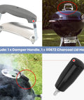 Damper And Charcoal Lid Handle Kit For Weber Kettle Grills And Smokers 18 Inch 22 Inch 26 Inch Lids 2015 To Present With 2 Hole Lids