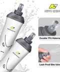 5L Hydration Running Vest With Dual 500ml Soft Flasks, Lightweight Nylon Pack, close-up of soft flask with leak-proof valve