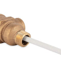 Camco 1/2 in brass T&P relief valve with 4 in white epoxy-coated probe