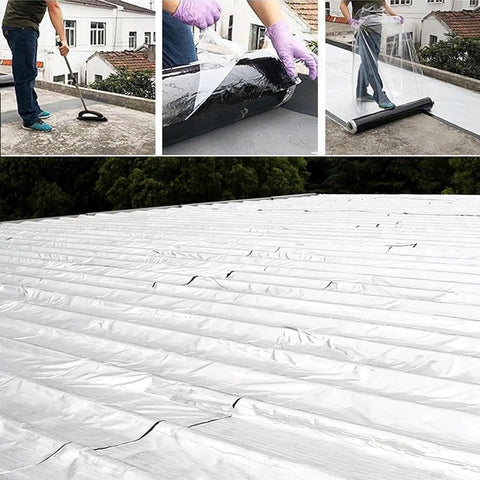 Installation process of Heavy Duty Self Adhesive Roofing Felt Tape With Reflective Aluminum Foil Backing Waterproof Asphalt Shingle Underlayment Roll.