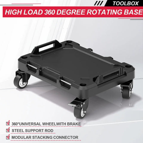3 In 1 Rolling Tool Box On Wheels With Stackable Modular Organizer System 17 Inch Portable Waterproof Toolbox detachable chassis