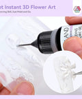 Close-up of Pat Pat Gel Polish Palette Kit with 3D flower mold and sculpting gel being applied for DIY nail art.