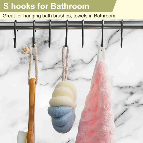 Heavy Duty S Hooks For Wire Shelves 30 Pack Black Hanging Hooks For Kitchenware Pots Pans Utensils Towels Bags Jeans Plants