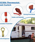 RV Water Heater Thermostat Limit Switch Kit 12V and 120V T Stat Plug and Play Compatible With Suburban SW Series features