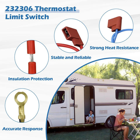RV Water Heater Thermostat Limit Switch Kit 12V and 120V T Stat Plug and Play Compatible With Suburban SW Series features