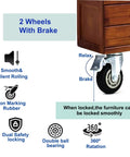 4 Inch Caster Wheels Set Of 4 with locking swivel caster on wooden furniture showing brake and smooth rolling features