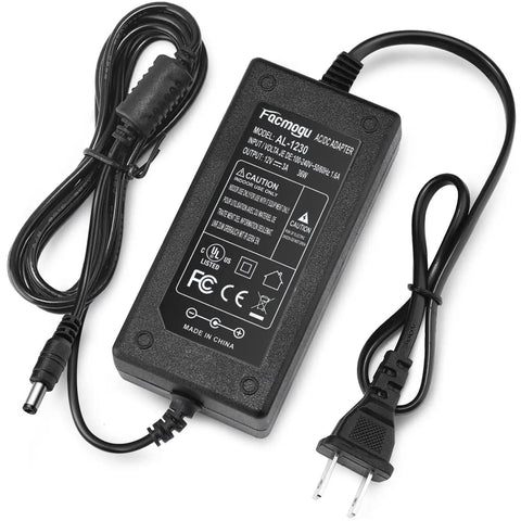 Workhorse 12V 3A Power Adapter for Low Power Devices, 100 To 240V AC Input To DC 12V 36W Desktop Supply With 5.5x2.5mm and 5.5x2.1mm Barrel Connectors