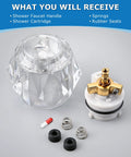 Faucet Handle With Stem Unit And Seats Kit For Delta H71 RP1991 And 1600 Series with handle, cartridge, springs, seats shown.