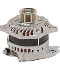 Beefed-Up 7-Groove 12V Alternator Replacement For 2013-2017 Pathfinder 3.5L V6, shown from side view with metal casing