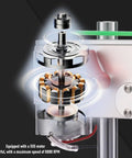 Inside view of the Cool Compact Mini Drill Press Machine with 555 motor, showing motor components and rotation action.