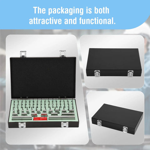 81 Piece Pro Grade Steel Gauge Block Set, Grade B Accuracy, Durable Tool Steel Blocks With Laser-Etched IDs and Traceable Calibration Certificate for Precise Machining, Calibration, and Quality Checks in black case