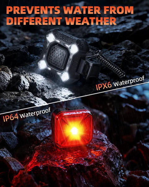 140dB Bike Horn With Front And Rear LED Light, 2-in-1 Bicycle Bell With Rechargeable Waterproof Headlight And Tail Light, 8 Plus 5 Modes For Daily Commute On Bike Scooter Ebike, Loud Alert That Gets You Seen And Heard
