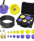 Silicone Purge Plugs Kit For Pipe Welding 0.9 To 4.0 Inch Back Purging Set with yellow and purple plugs, hose, and case