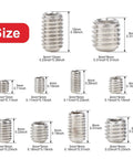 200 Piece Heavy Duty Stainless Steel Allen Head Grub Screws Set With Socket Hex Drive M3 To M8 showcasing screw sizes.