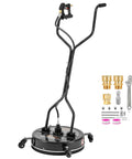 20 Inch Beefy Pro Grade Pressure Washer Surface Cleaner With 4 Wheels And Dual Handle, Built In Filter, Heavy Duty Power Washer Attachment