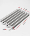 Huge 6 Row Aluminum Transmission Oil Cooler Kit With Pass Tube And Fin Design For Universal Fitment To Chill Engine, Trans Or Rear Diff Fluid and Boost Performance Today, 190x305mm