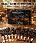 Straight Up Tough Wood Repair Paste With Crack Lock Formula And Easy Glide Blend Sticks For No Stress Furniture Fixing And Lasting Surface Renewal Collection Kit with ten color tubes displayed.