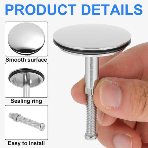 Rotary Bath Tub Plug Drain Stopper for Bathtub Overflow Cover with smooth surface and sealing ring for easy installation.