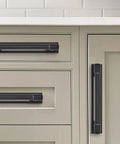 5 Pack 3 Inch Center To Center Black Cabinet Pull Backplates With Base Plate Zinc Matte Black Kitchen Cabinet Handles Installed