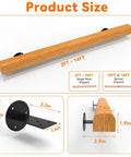 Real Deal Pine Wood Stair Handrail With Smooth As Butter Grip And Rock Solid Metal Brackets Guaranteed Indoor Guardrail Kit size chart showing 2FT to 14FT lengths.