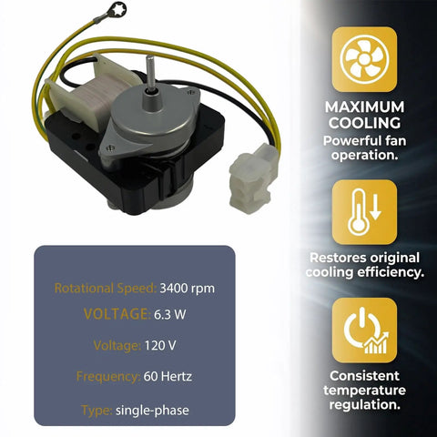 Evaporator Fan Motor Replacement Kit For Compatible Refrigerator Models 2183833 2163766 2176298 with pure copper coils
