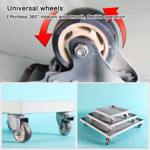 Heavy Duty Stainless Steel Drip Pan With Wheels For Plants And Appliances Oil Drain Pallet And Water Tray 100x50 cm with 360° wheels