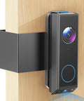 Anti-Theft Video Doorbell Mount For E340 With No Drill Adjustable Bracket And Tamper-Proof Screws on a wooden door
