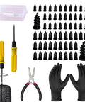 Tire Repair Rubber Nail Kit With Extraction Pliers Screwdriver And Gloves 40 Piece Vacuum Tire Repair Screws Emergency Tubeless Tire Plug Kit