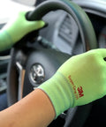 All Day Comfort Nitrile Foam Coated Work Gloves With Rock Solid Grip Large 10 Pairs Gray, used for driving.