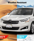Car in desert and snowy settings with 2 Pack Clear License Plate Covers And Frames Unbreakable Plastic Shields For Standard US Plates.