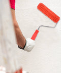 Decorative Texture Roller With Handle for Faux Wood Wall Finish Painting, heavy duty roller in use on textured wall.
