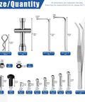 294 Piece M1.4 To 12Mm Universal RC Screw Kit with various tools and components for Axial SCX24 Crawler Trucks, labeled sizes shown.