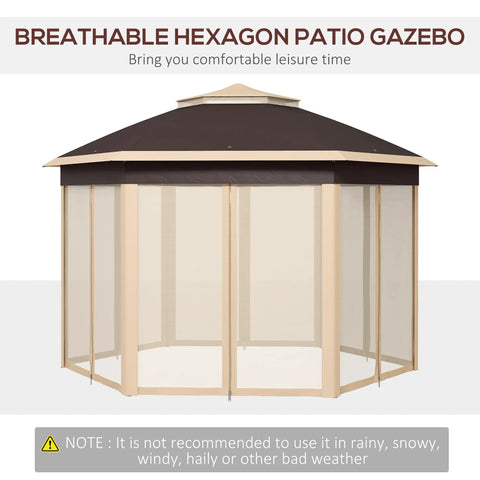 Easy Up 13 By 13 Pop Up Gazebo With Zippered Mesh Sides, Sturdy Steel Frame, Patio Backyard Event Tent, front view