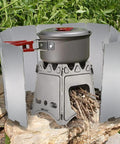 Tall 32.3 Inch By 9.5 Inch Aluminum Stove Windscreen With 10 Removable Plates Windproof Shield for gas and wood stoves outdoors