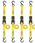 1 Inch Wide Ratchet Straps 10 Feet Go To Light Cargo Tie Down Straps With 300 Lb Working Load And 900 Lb Break Strength Black Yellow 4 Pack