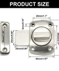 Tough As Nails 180 Rotary Bolt Latches Brushed Zinc Alloy Cabinet Hardware with size details and measurements
