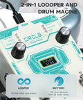 Close-up of Circle Looper Pedal Drum Machine 2 In 1 Dual Loop Studio Pedal For Guitar, showing interface with knobs.